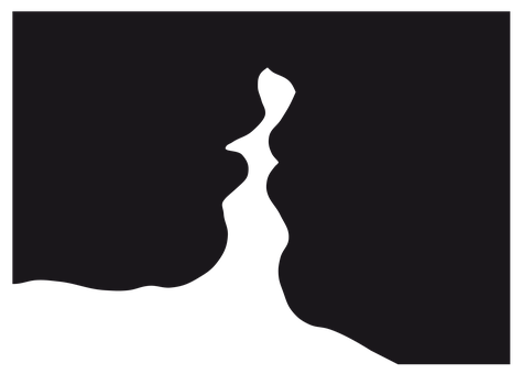 Silhouetteof Kissing Couple PNG with transparent background