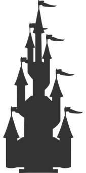 Silhouetteof Medieval Castle PNG with transparent background