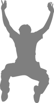 Silhouetteof Person Jumping PNG with transparent background