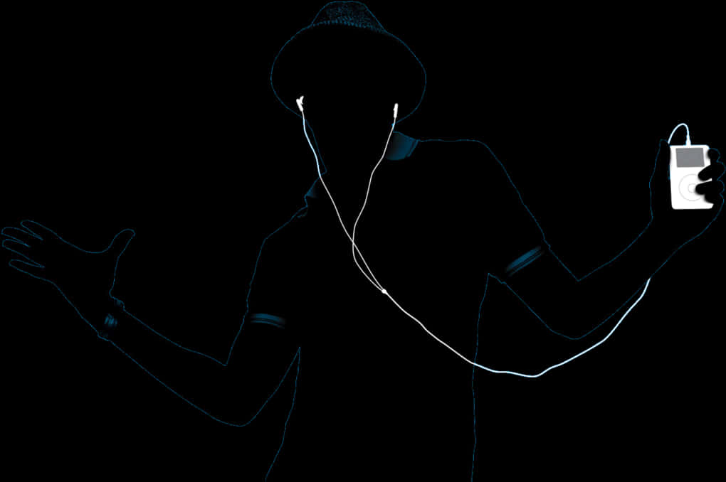 Silhouetteof Person Listeningto Music