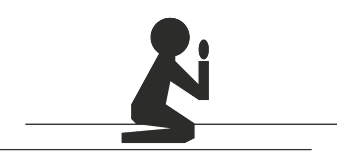 Silhouetteof Person Praying PNG with transparent background