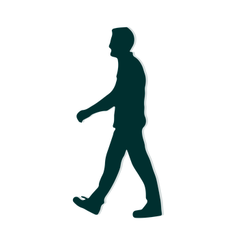 Silhouetteof Person Walking PNG with transparent background