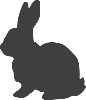 Silhouetteof Rabbit PNG with transparent background