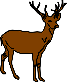 Silhouetteof Reindeer PNG with transparent background