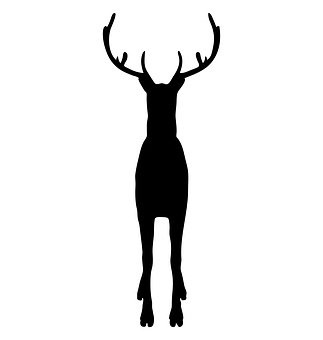 Silhouetteof Reindeer Standing PNG with transparent background