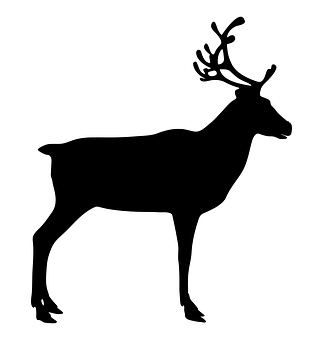 Silhouetteof Reindeer PNG with transparent background