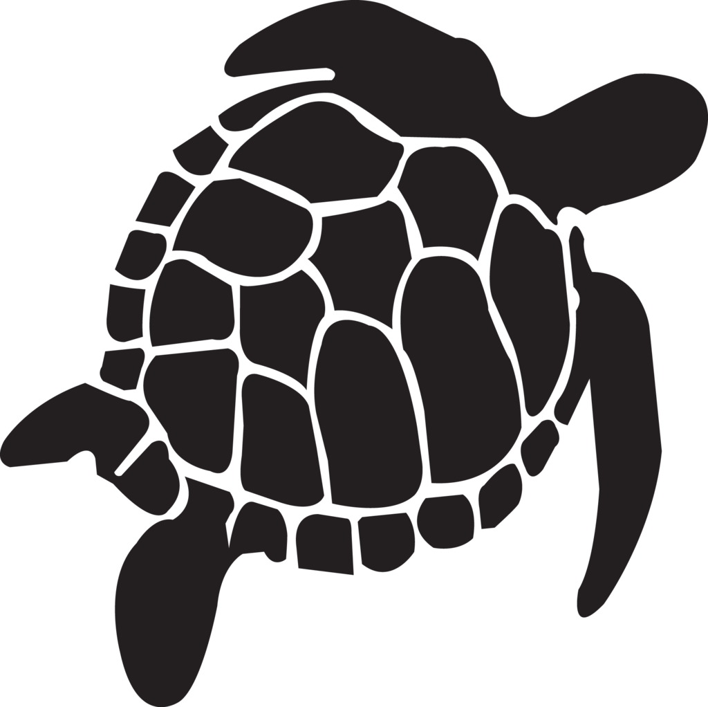 Silhouetteof Sea Turtle PNG with transparent background