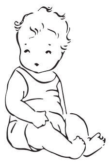 Silhouetteof Seated Baby