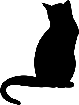 Silhouetteof Seated Cat