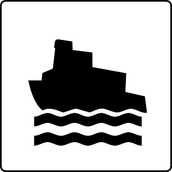 Silhouetteof Ship Icon PNG with transparent background