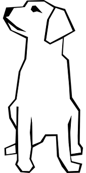 Silhouetteof Sitting Dog PNG with transparent background