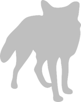 Silhouetteof Standing Fox PNG with transparent background