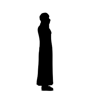 Silhouetteof Standing Man PNG with transparent background