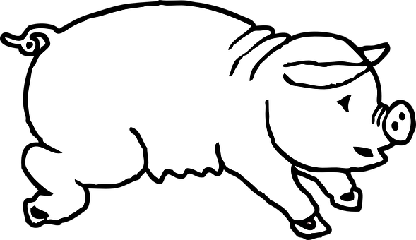 Silhouetteofa Pig PNG with transparent background