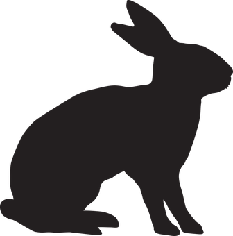 Silhouetteofa Rabbit PNG with transparent background