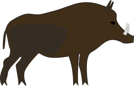 Silhouetteofa Wild Boar PNG with transparent background