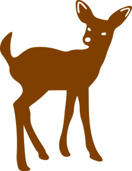 Silhouetteofa Young Deer PNG with transparent background