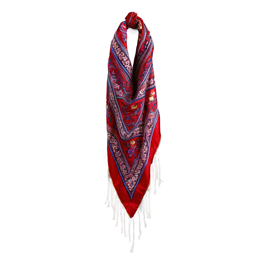 Silk Red Scarf Png 06252024