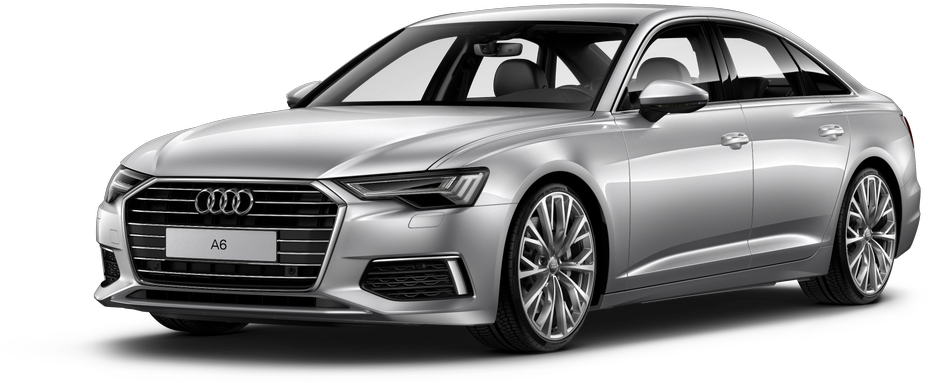 Silver Audi A6 Sedan Profile View