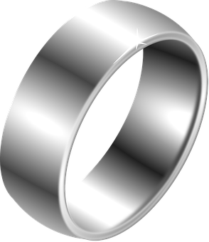 Silver Band Ring3 D Render PNG with transparent background