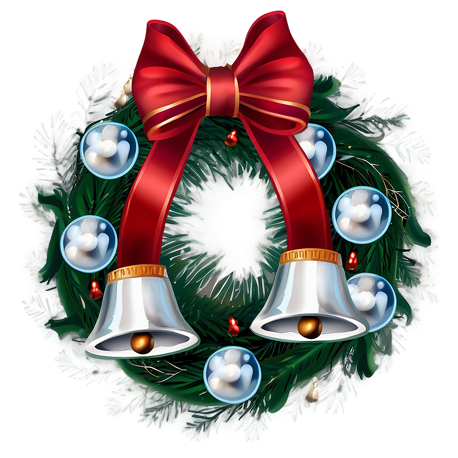 Silver Bells Wreath Png Jrd