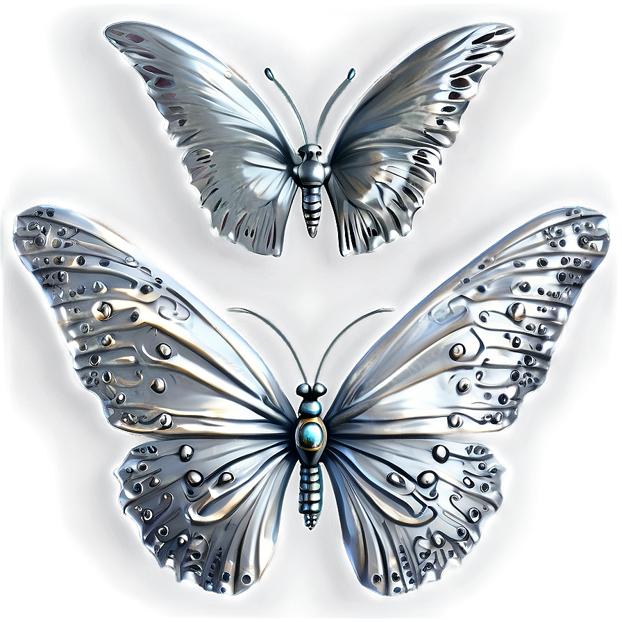 Silver Butterflies Png Kgt