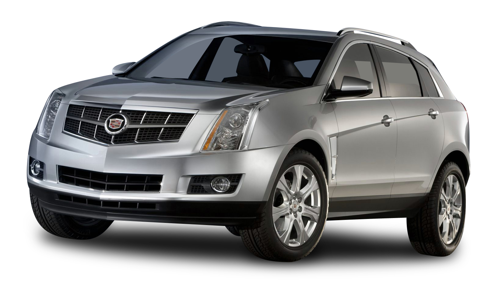 Silver Cadillac S U V Profile View PNG with transparent background