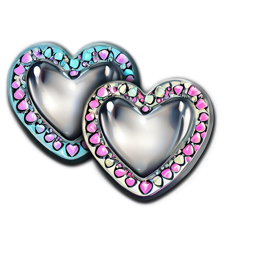 Silver Candy Hearts Png 45