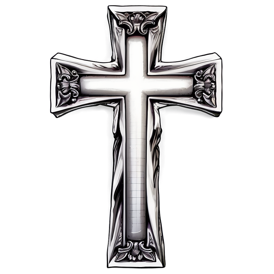 Silver Catholic Cross Artwork Png Pnh