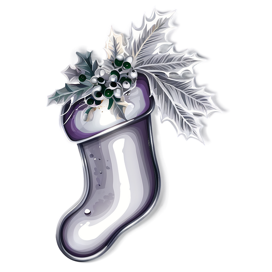 Silver Christmas Stocking Png Yiu62