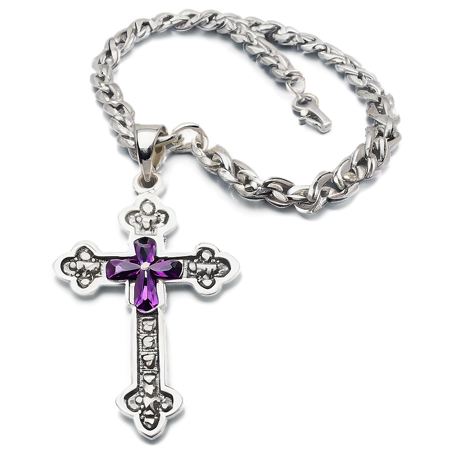 Silver Cross Necklace Png 42