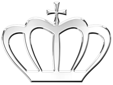 Silver Crown Graphic PNG with transparent background