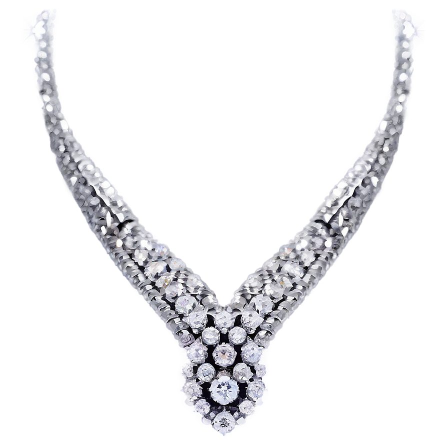 Silver Diamond Necklace Png 32