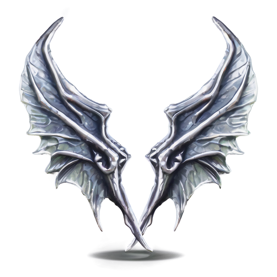 Silver Dragon Wings Art Png 8