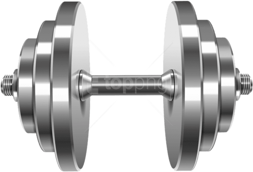 Silver Dumbbell Isolated Fitness Equipment