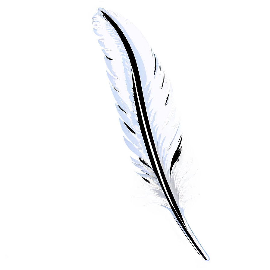 Silver Feather Pen PNG 06112024 PNG with transparent background