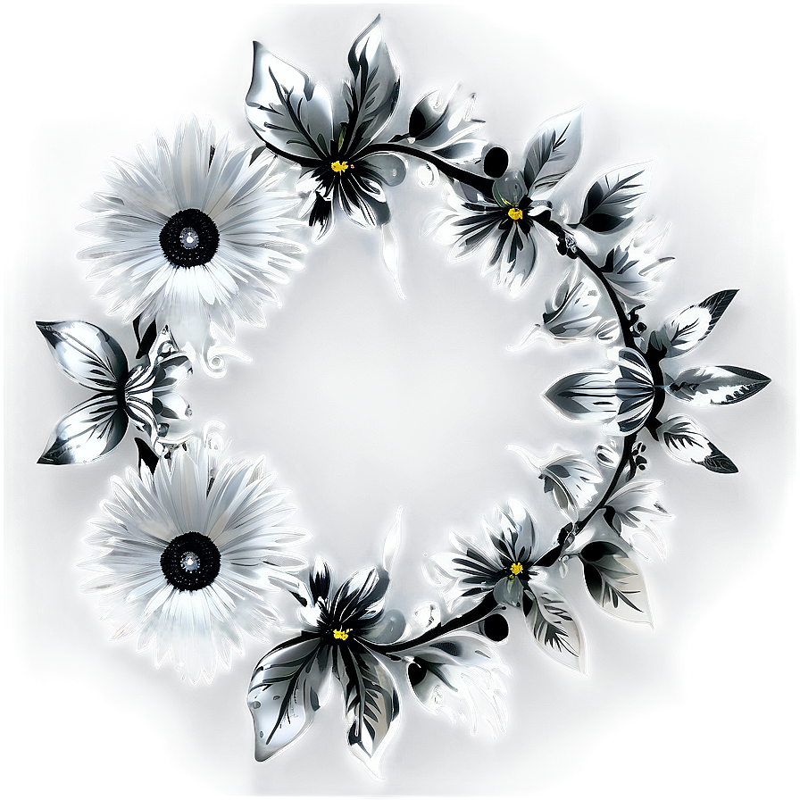 Silver Flower Circle Png 83 Image