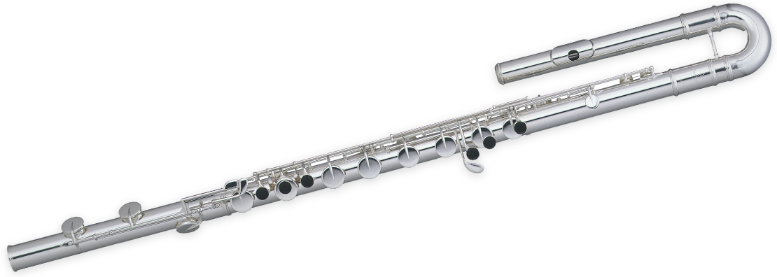 Silver Flute Isolatedon Background PNG with transparent background