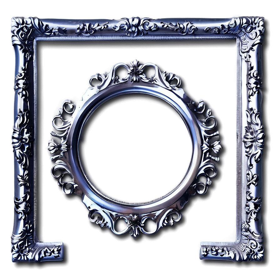 Silver Frame Design Png Mjb