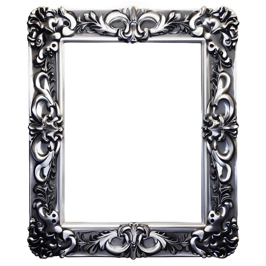 Silver Frame Photo Border Png Cwv73