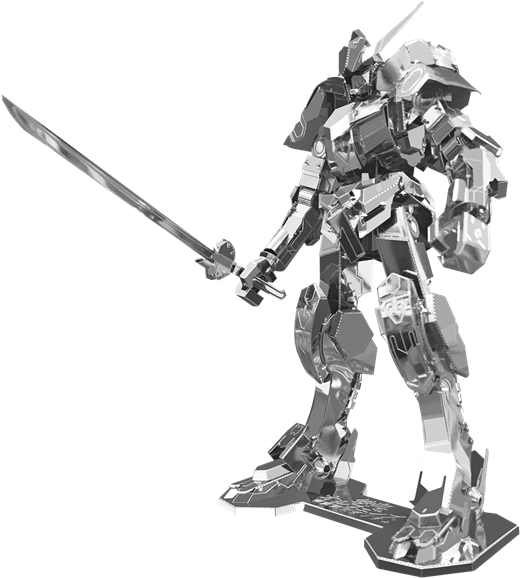 Silver Gundam Mecha Standing