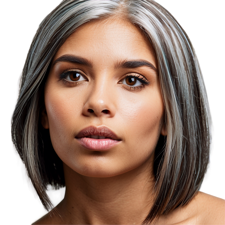 Silver Hair Highlights Png 06282024