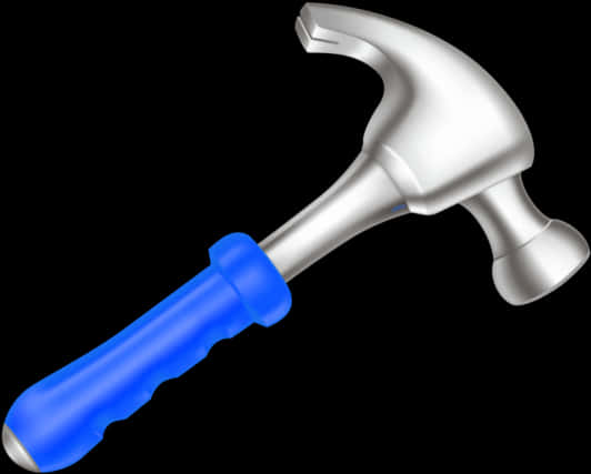Silver Hammerwith Blue Handle PNG image with a transparent background, free high-resolution download