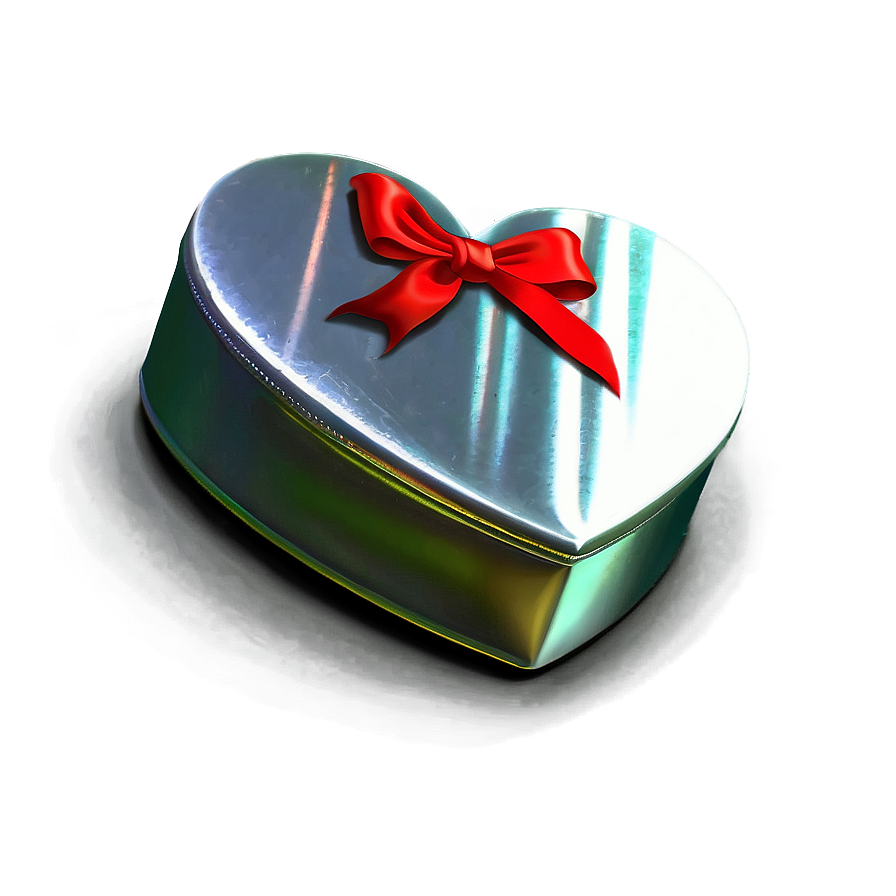 Silver Heart Gift Png 58