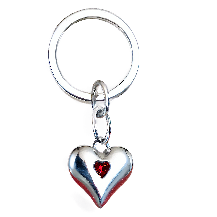 Silver Heart Keychain Png 10