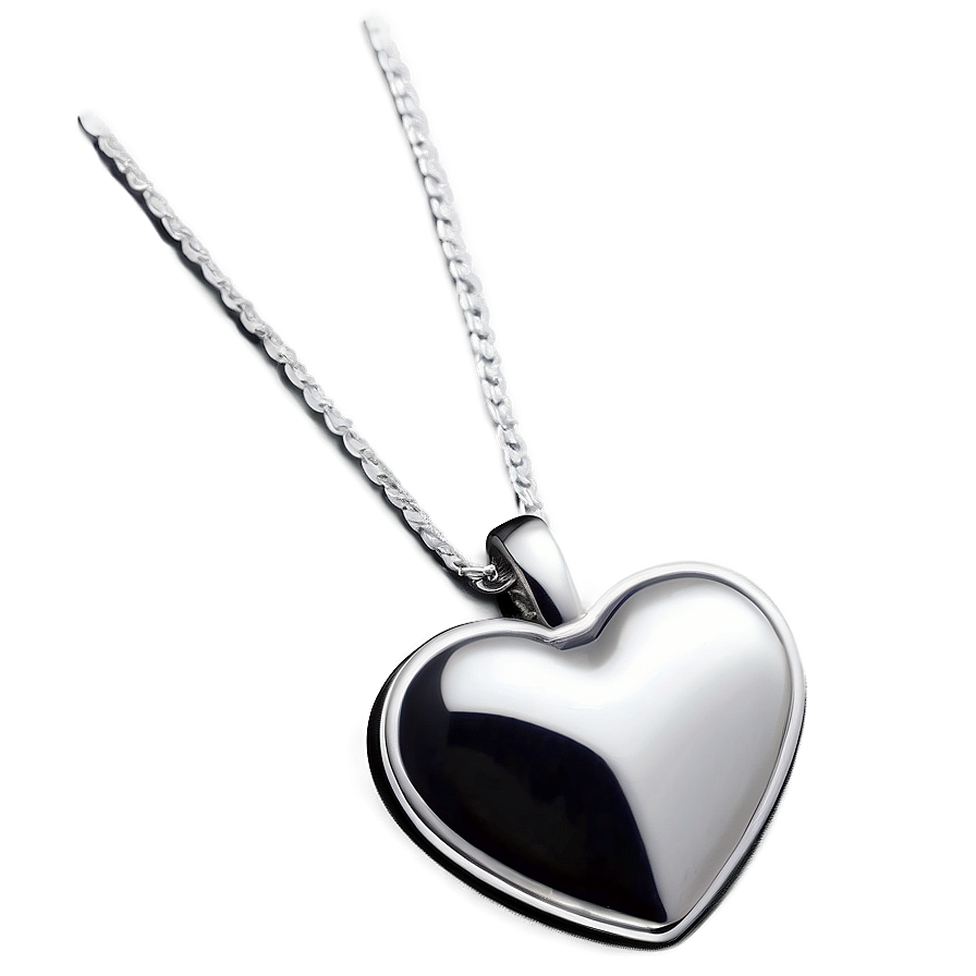 Silver Heart Necklace Png Aac