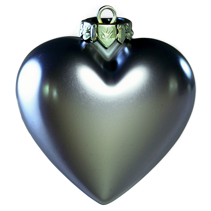 Silver Heart Ornament Png 06282024