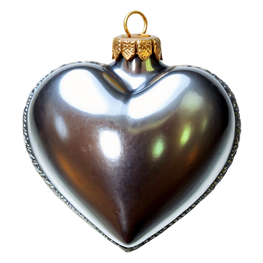 Silver Heart Ornament Png 06282024