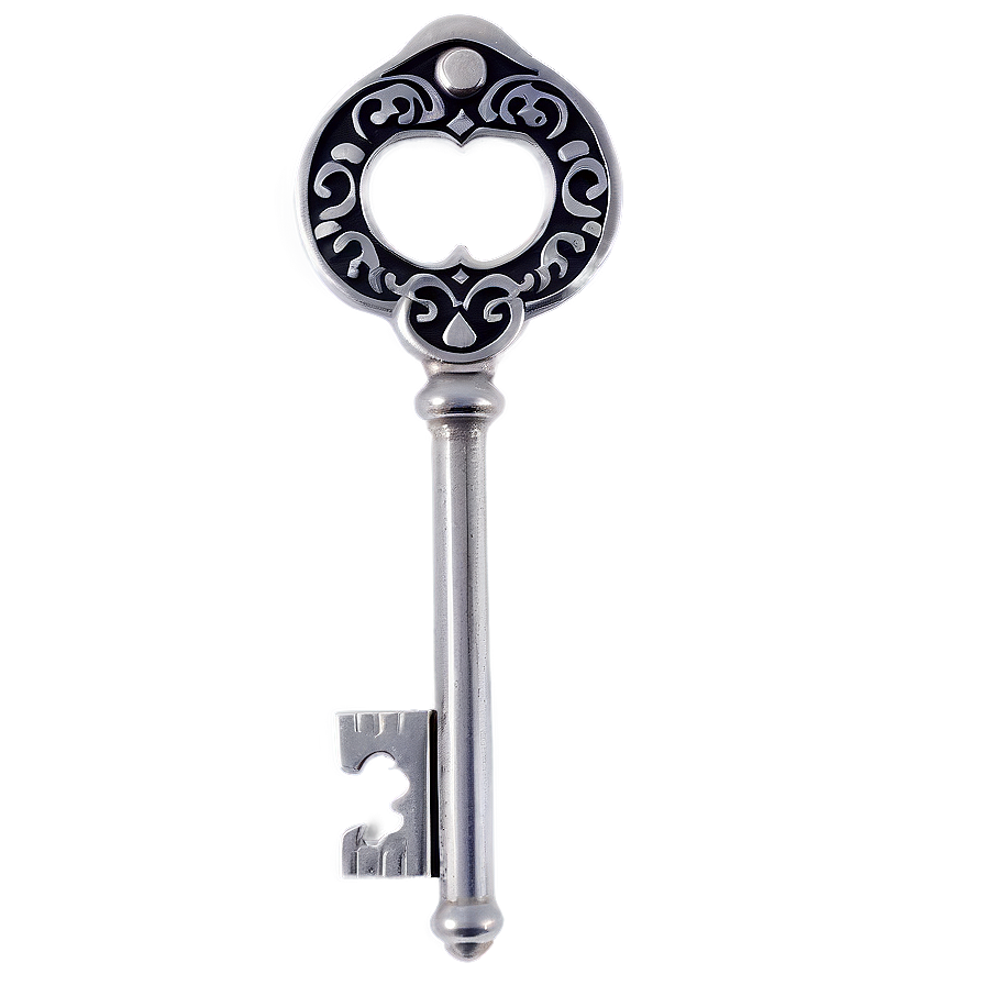 Silver Key Vintage PNG kgo43 PNG with transparent background