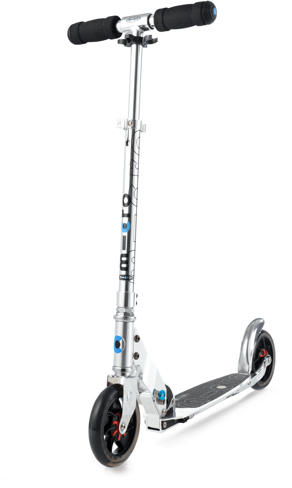 Silver Kick Scooter Isolated